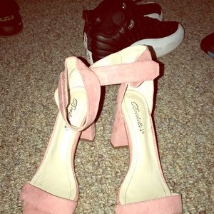 Plush Pink Heels Platform